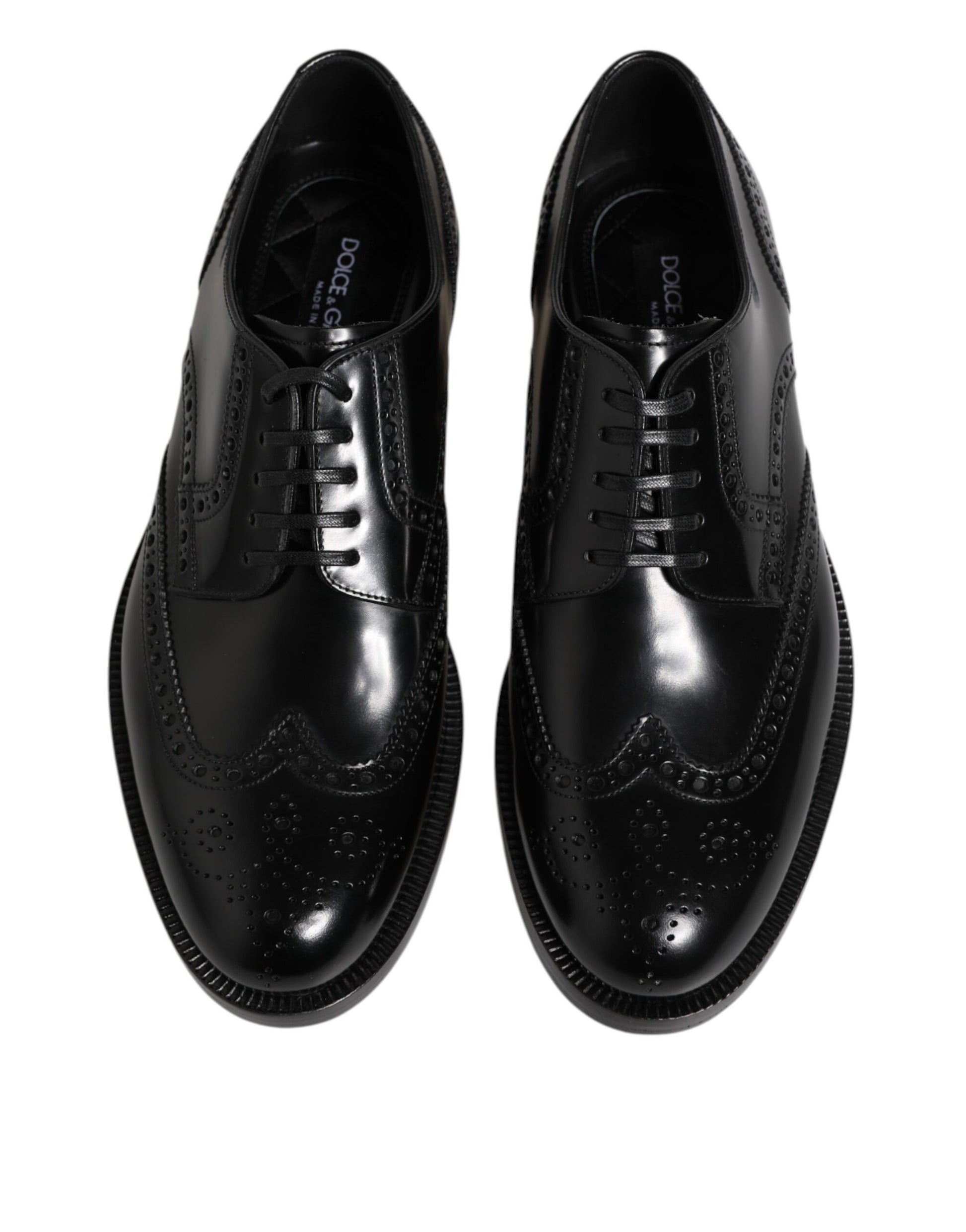 Black Leather Derby Wingtip Formal Shoes