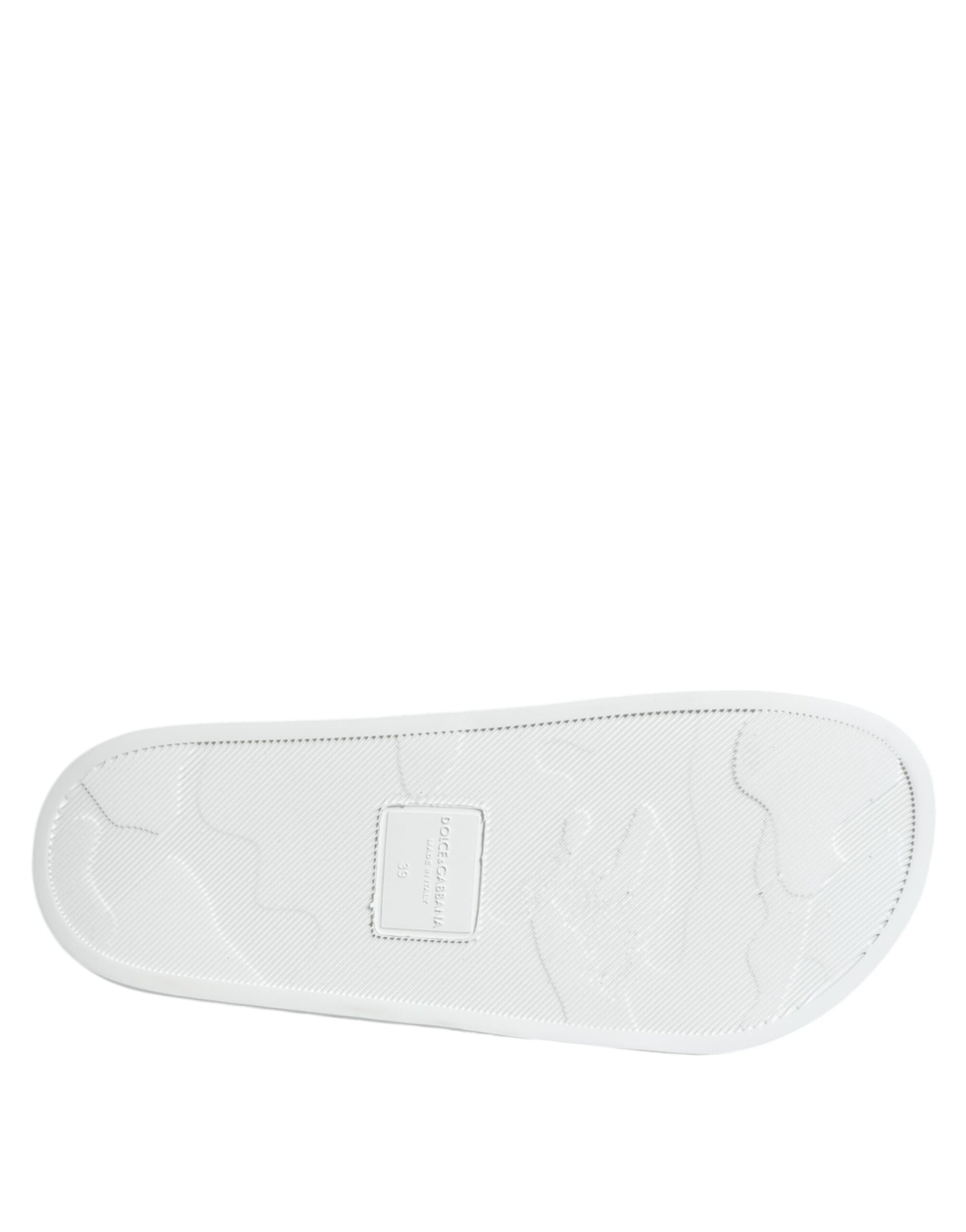 White Black Leather Sandals Beachwear Shoes