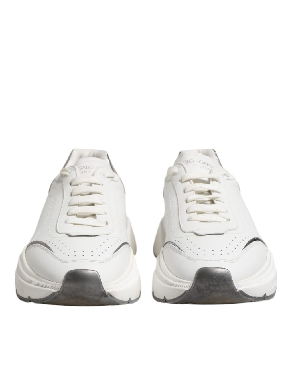 White Daymaster Leather Low Top Sneakers Shoes