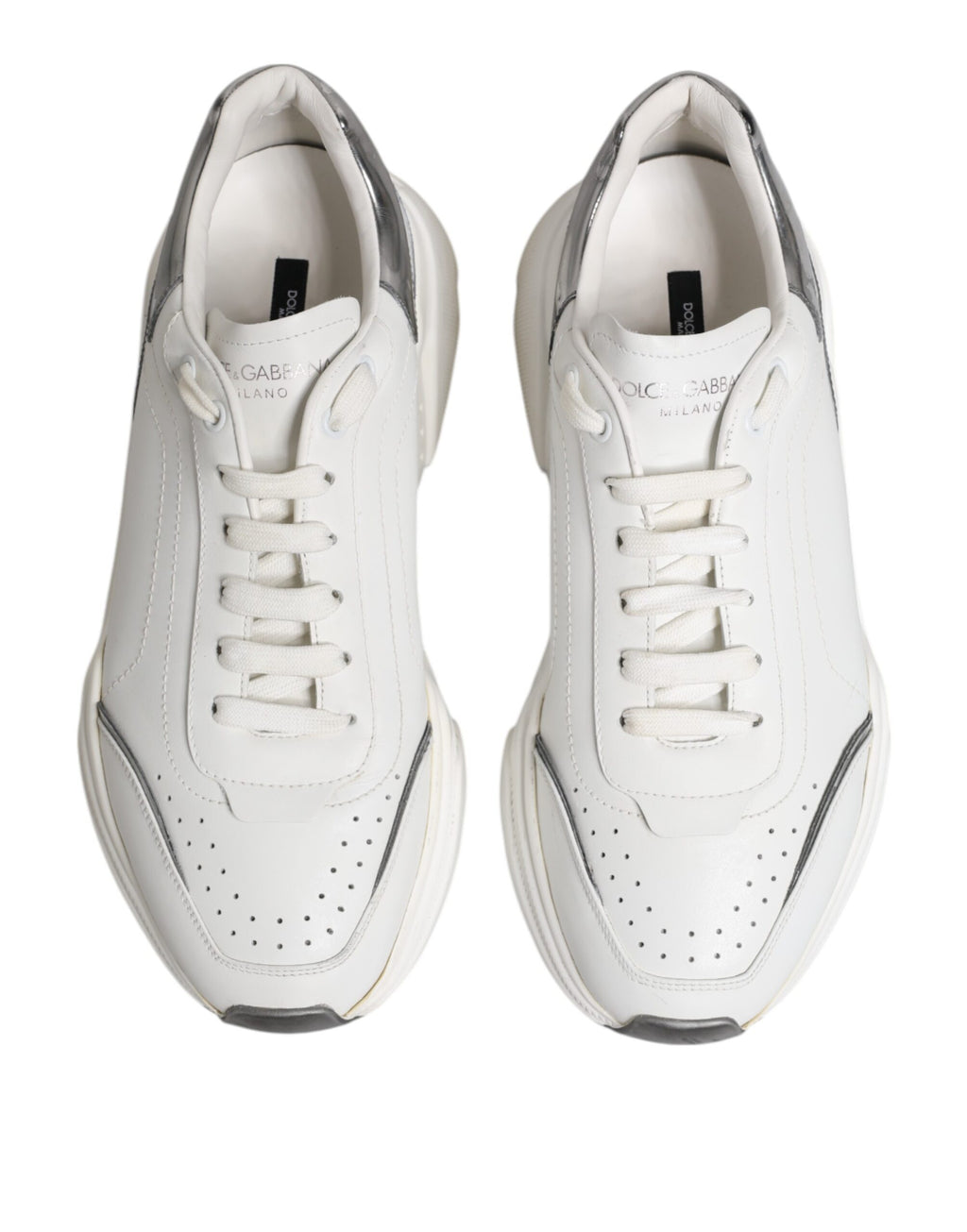 White Daymaster Leather Low Top Sneakers Shoes