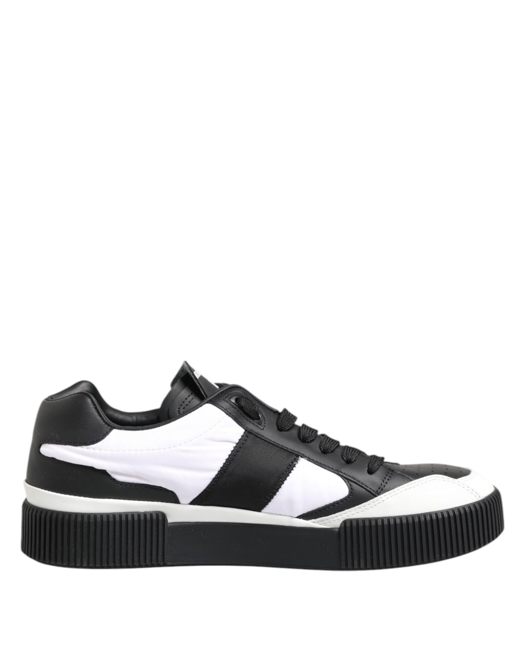 Black White Leather MIAMI Low Top Sneakers Shoes