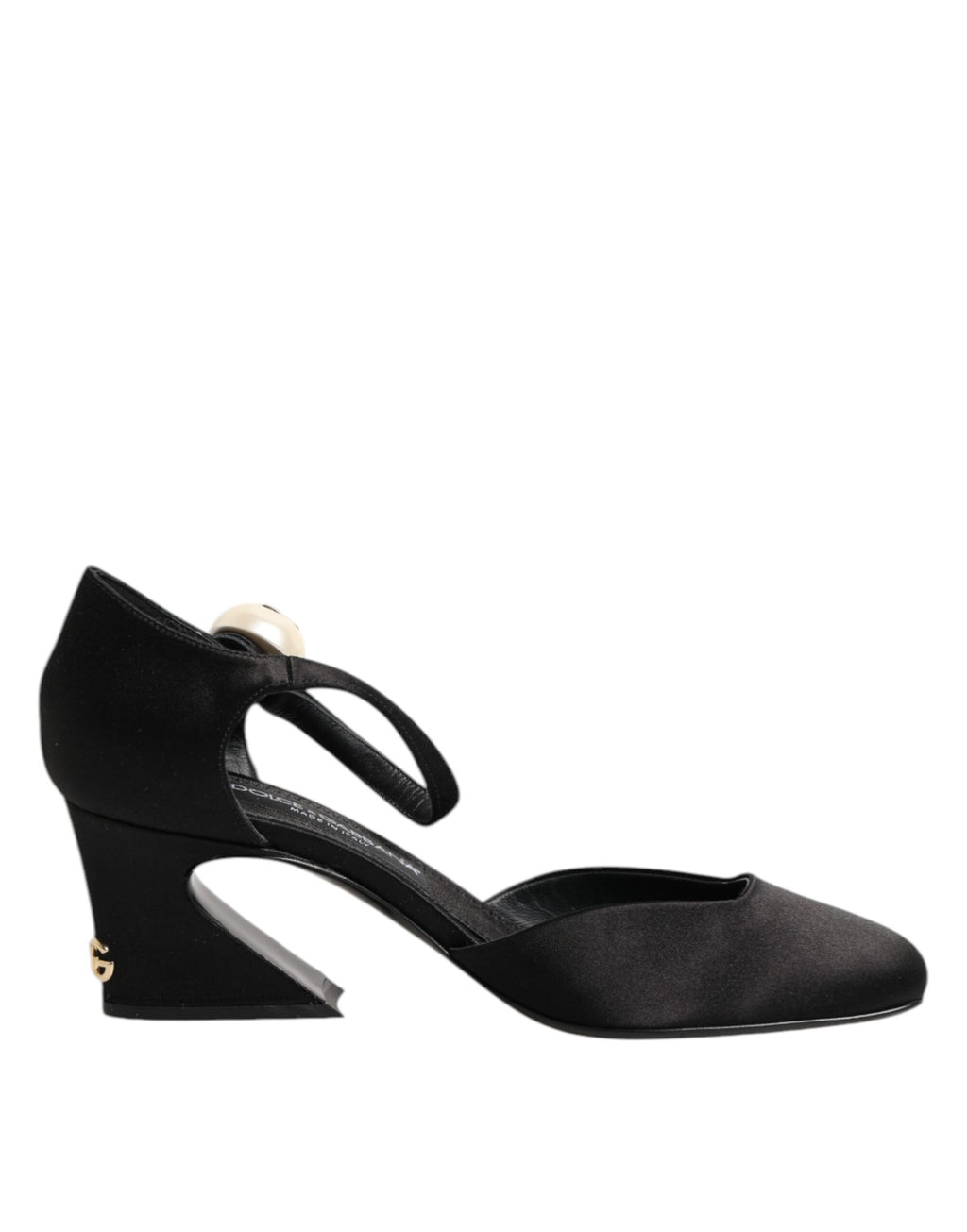 Black Leather Logo Ankle Strap Sandals Shoes