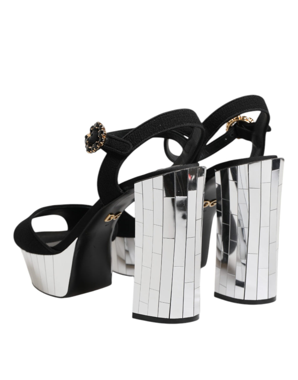 Black Crystal Ankle Strap Keira Sandal Shoes