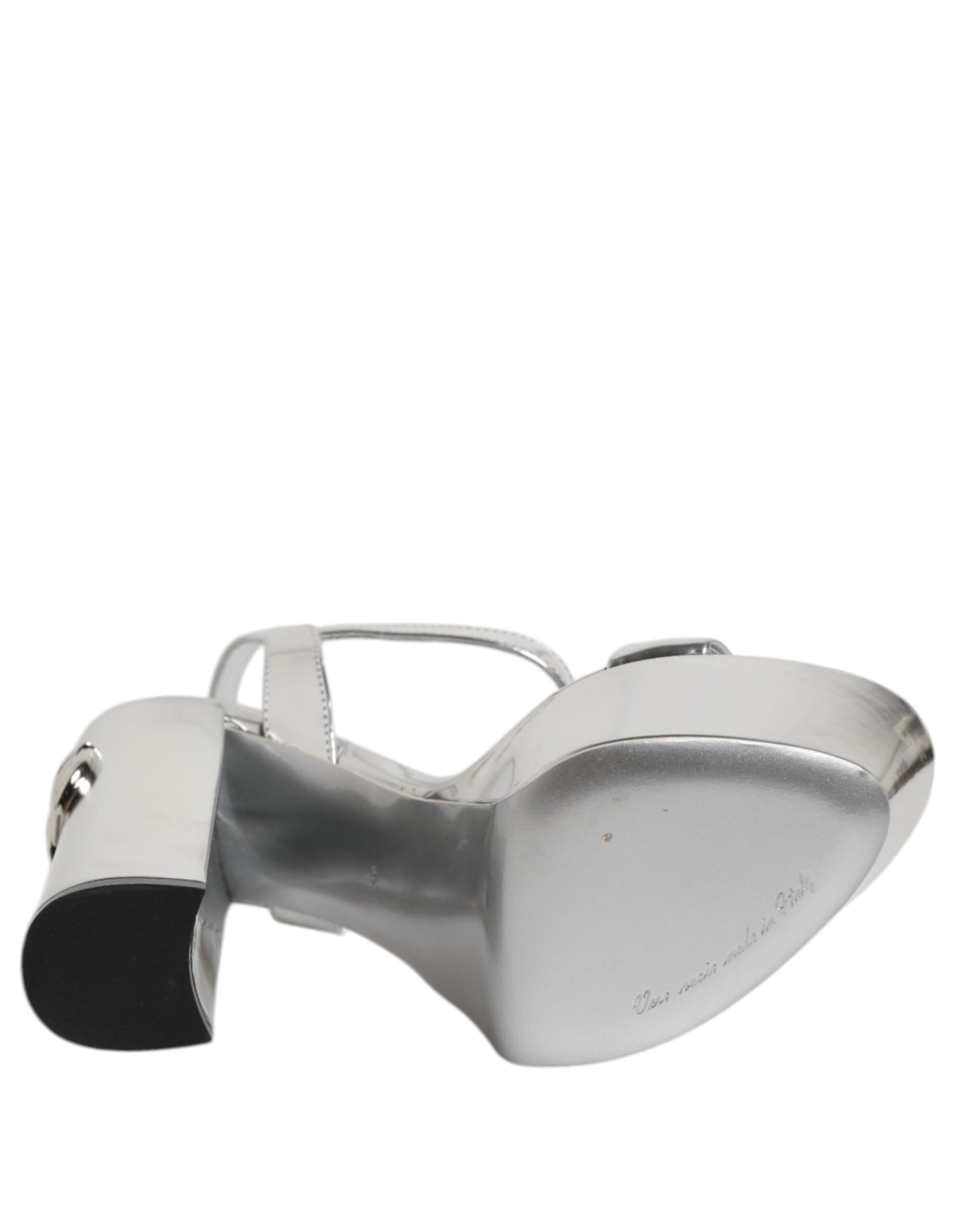 Silver Leather Platform Keira Sandals Shoes