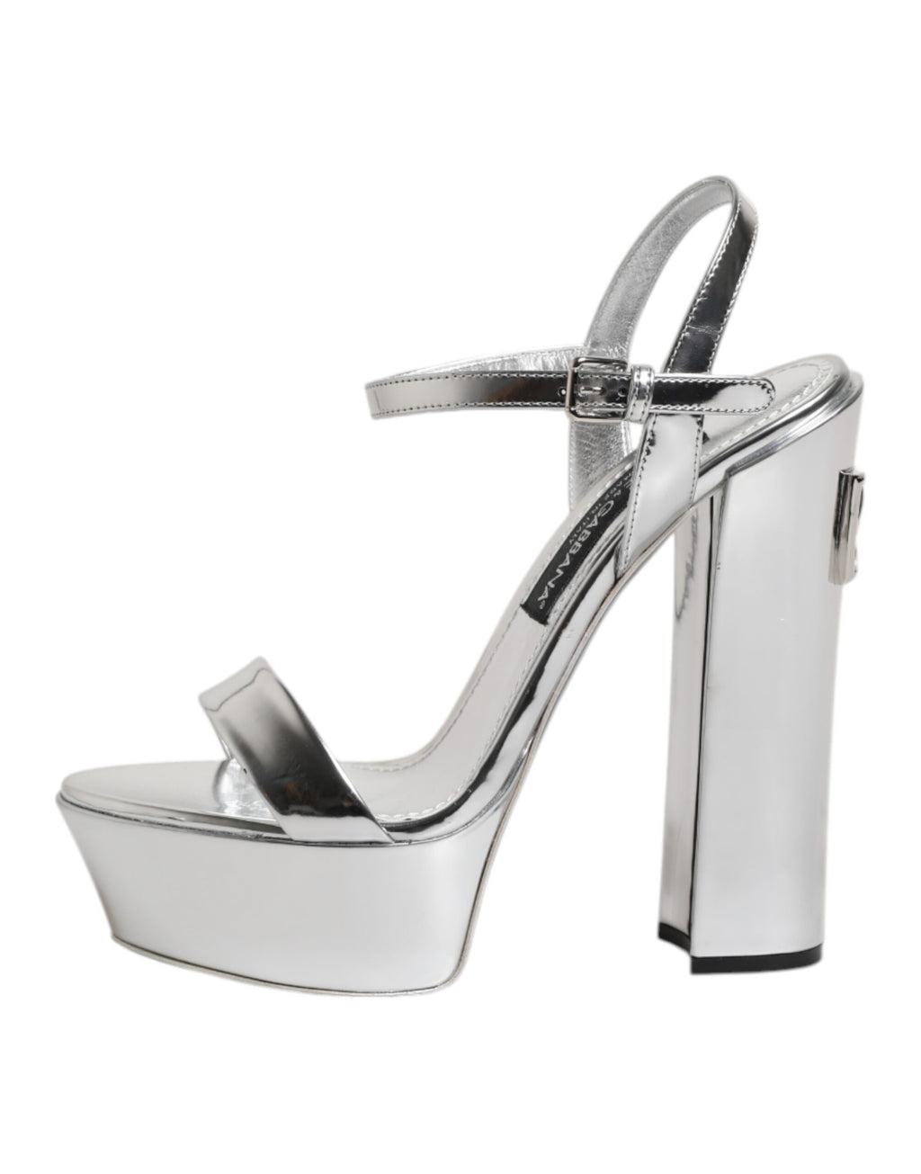 Silver Leather Platform Keira Sandals Shoes