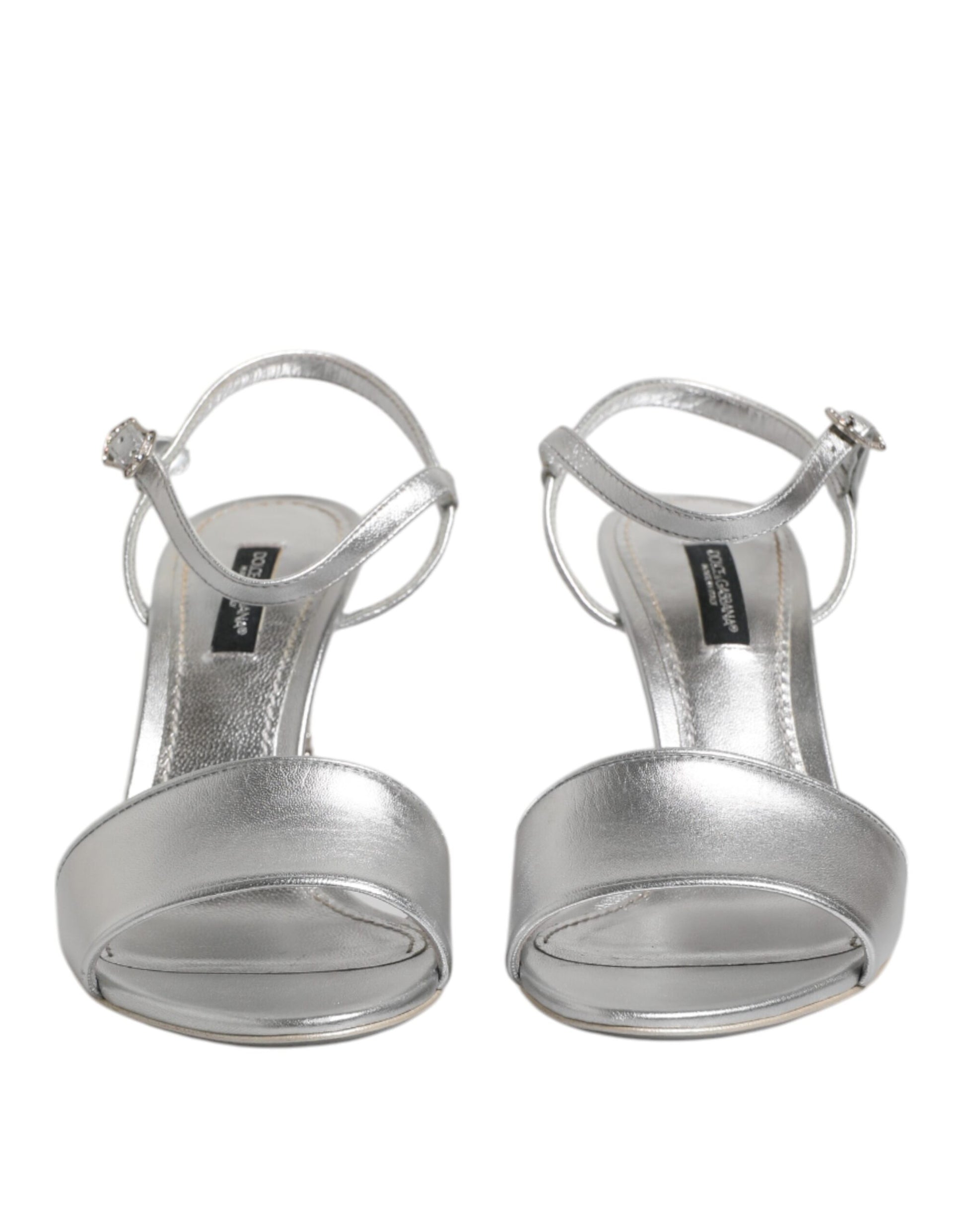 Silver Leather DG Heels Keira Sandals Shoes
