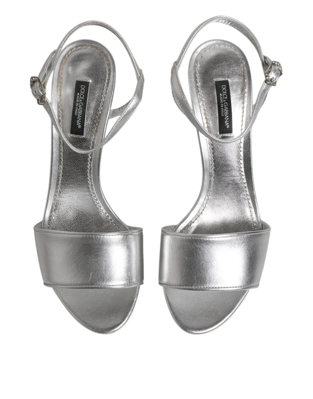 Silver Leather DG Heels Keira Sandals Shoes