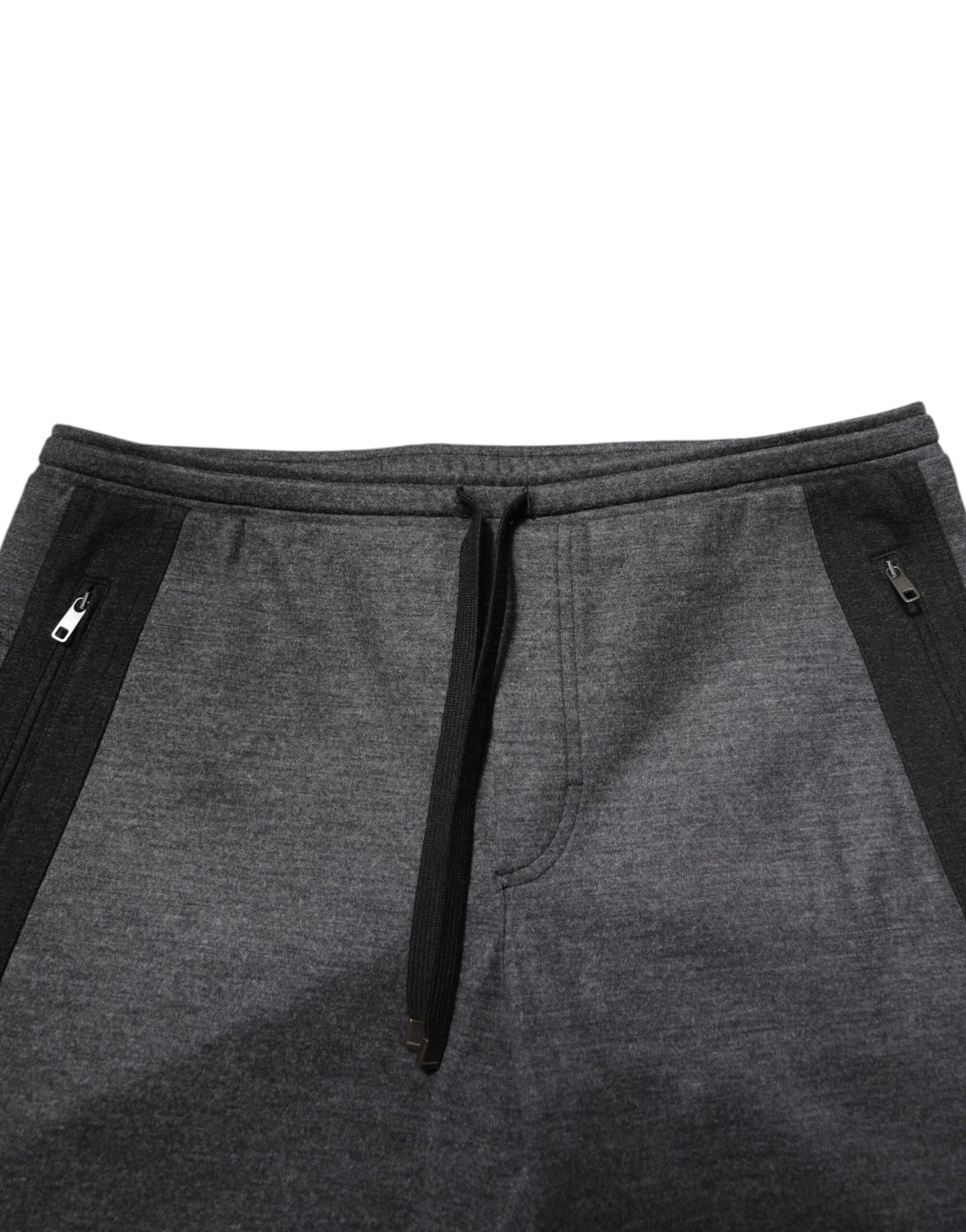 Gray Black Wool Blend Jogger Sweatpants  Pants