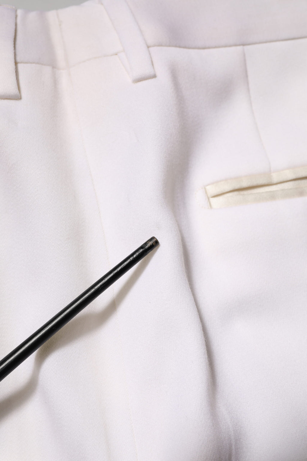 White Polyester Tapered Formal Trouser Pants