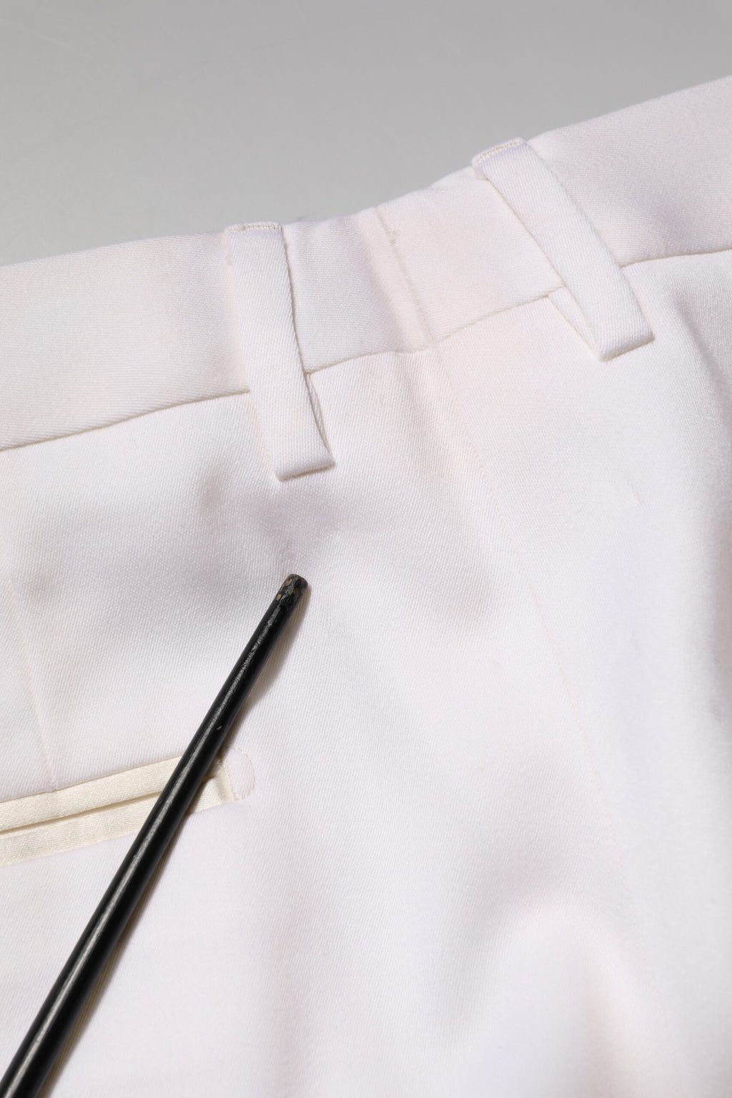 White Polyester Tapered Formal Trouser Pants