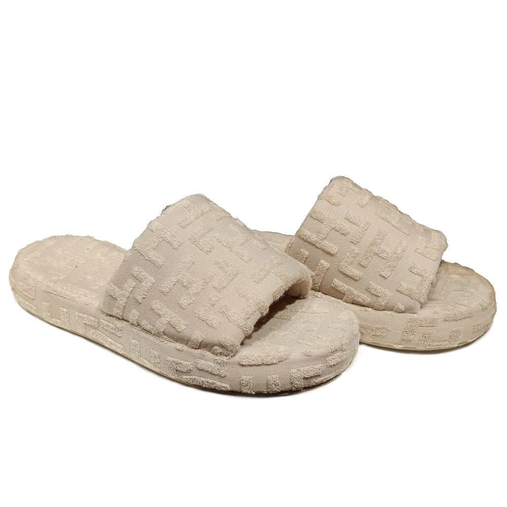 Beige Cotton Women Sandal