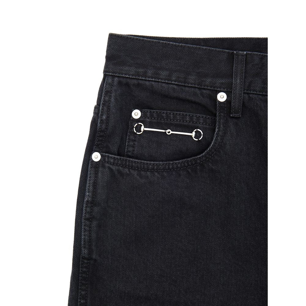 Black Cotton Relaxed Fit Jeans