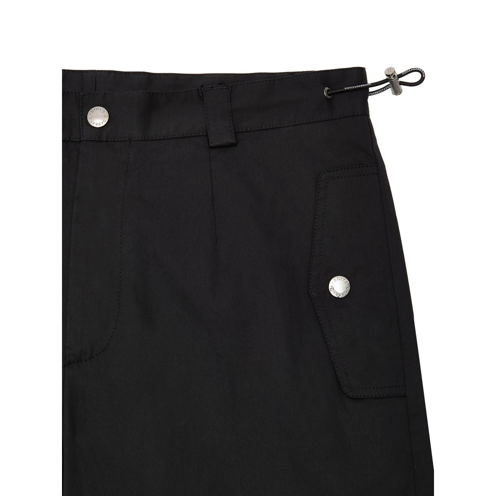 Black Cotton Cargo Pants