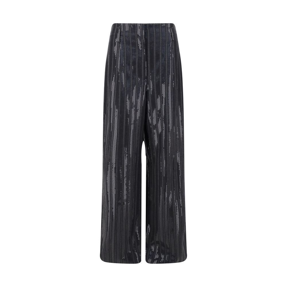 Gray Fleece Wool Casual Pants