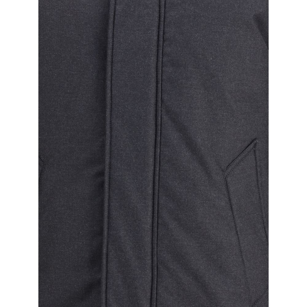 Black Fleece Wool Parka