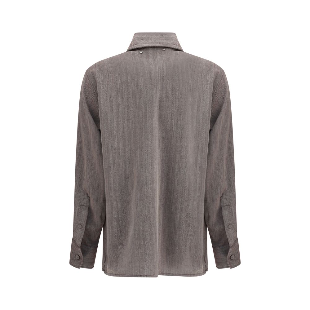 Brown Fleece Wool Dress Shirt