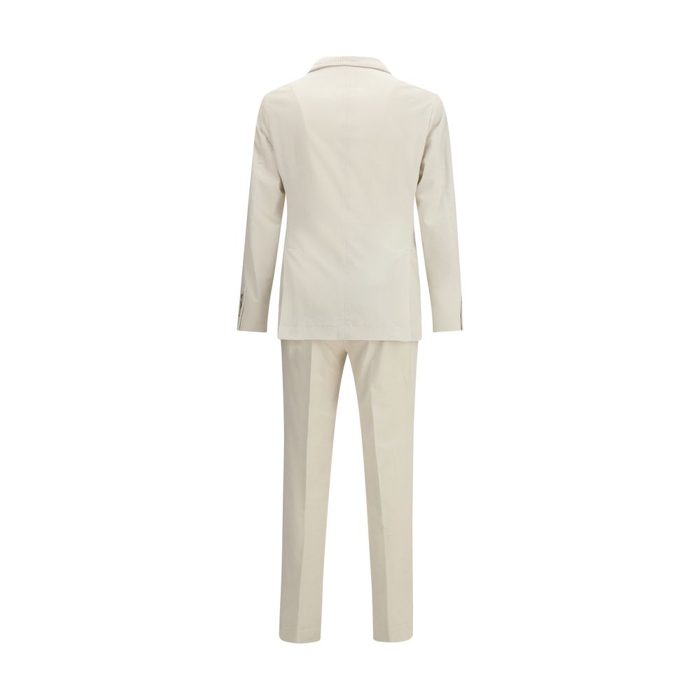 Beige Cotton Two-Piece Suit