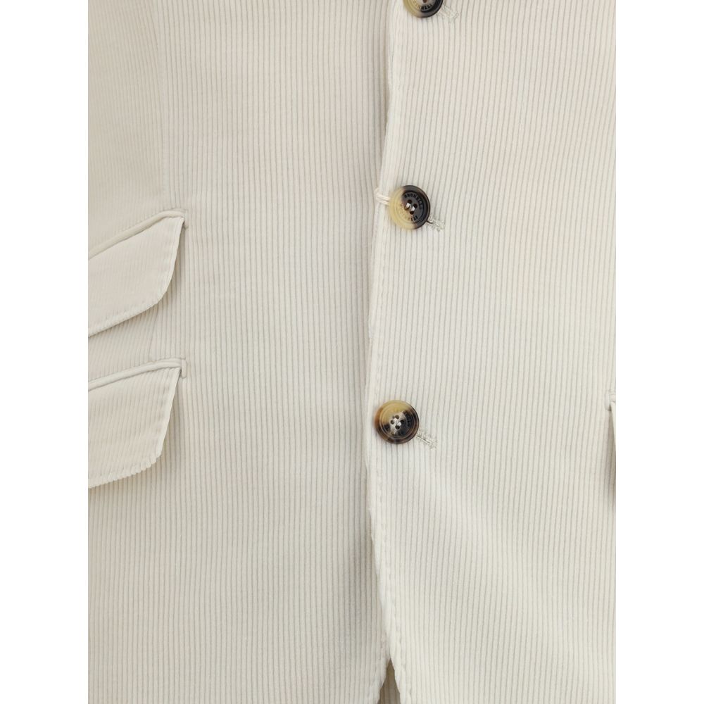 Beige Cotton Two-Piece Suit