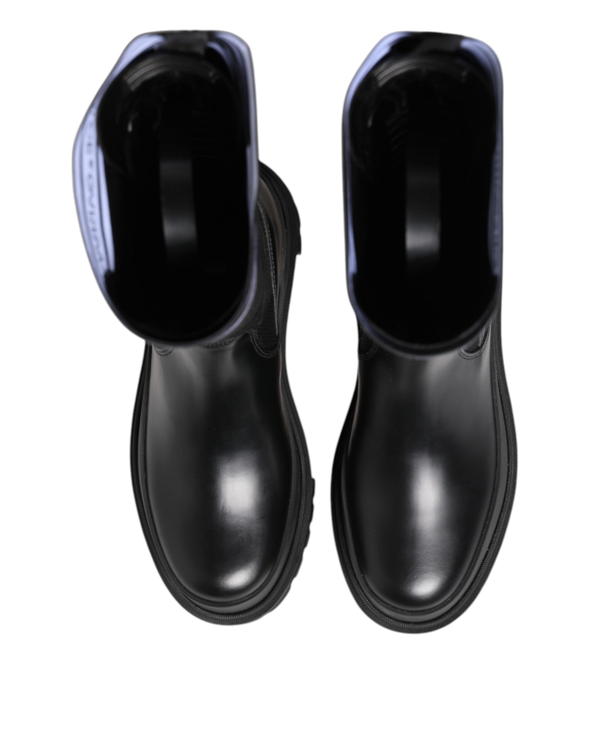 Black White Polyester Socks High Boots Shoes