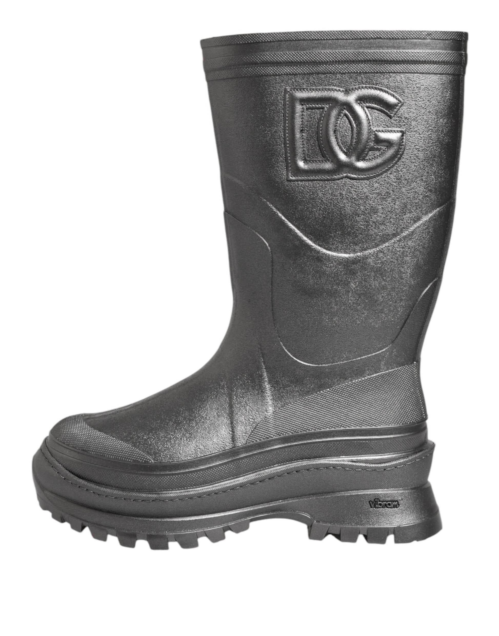Black Argento Pull On Rain Boots Shoes