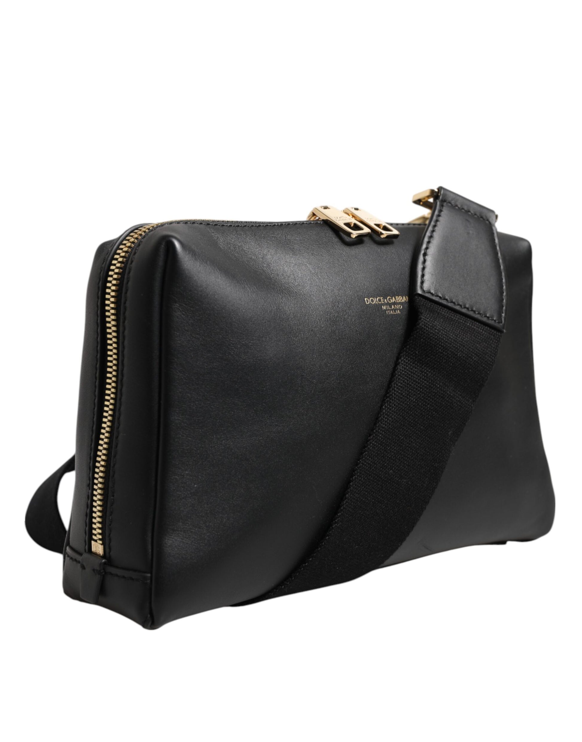 Black Mediterranean Leather Shoulder Crossbody Bag