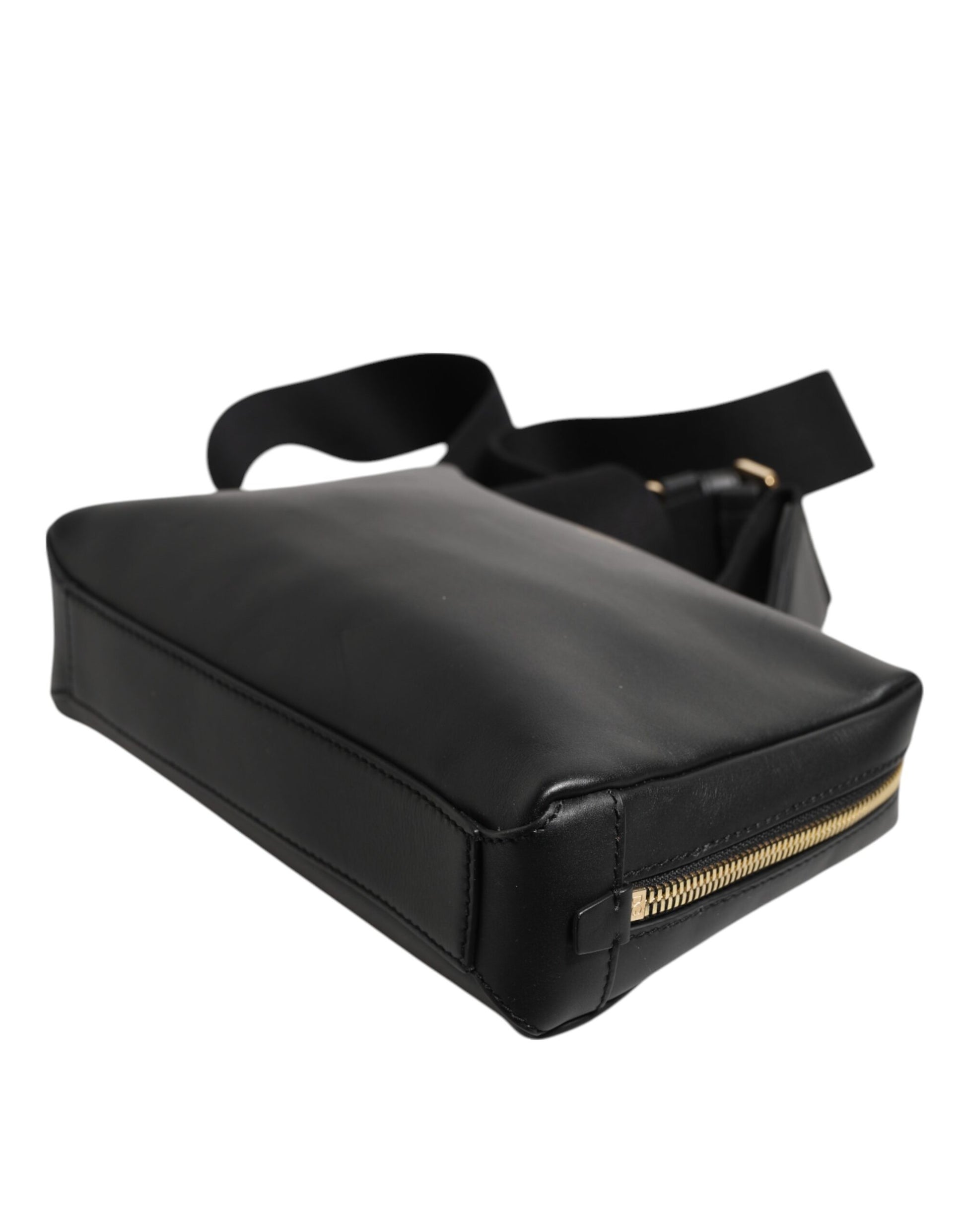 Black Mediterranean Leather Shoulder Crossbody Bag