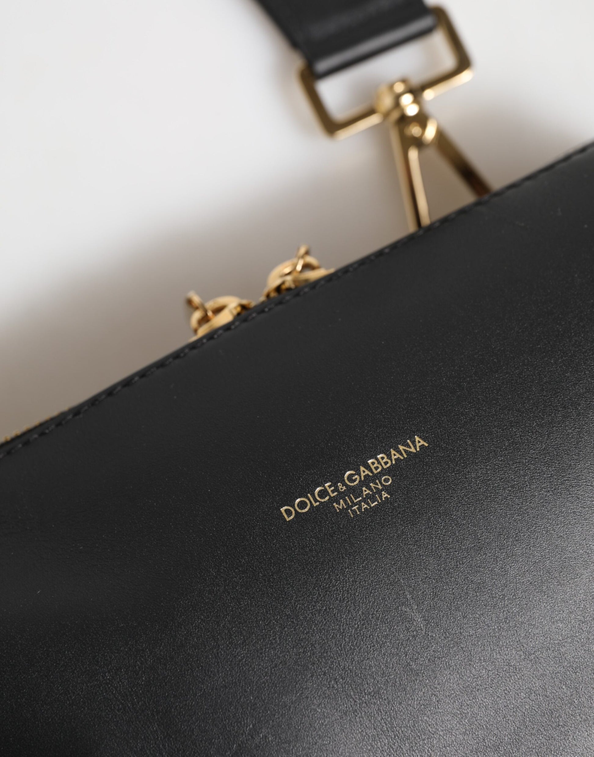 Black Mediterranean Leather Shoulder Crossbody Bag