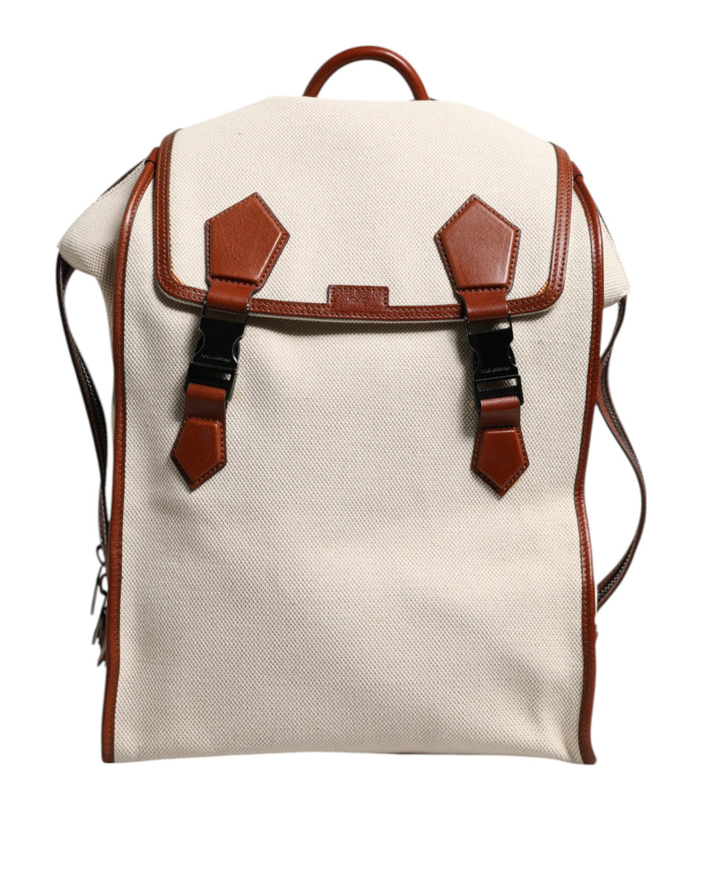 Beige Brown Canvas Leather EDGE Travel Men Back Pack Bag