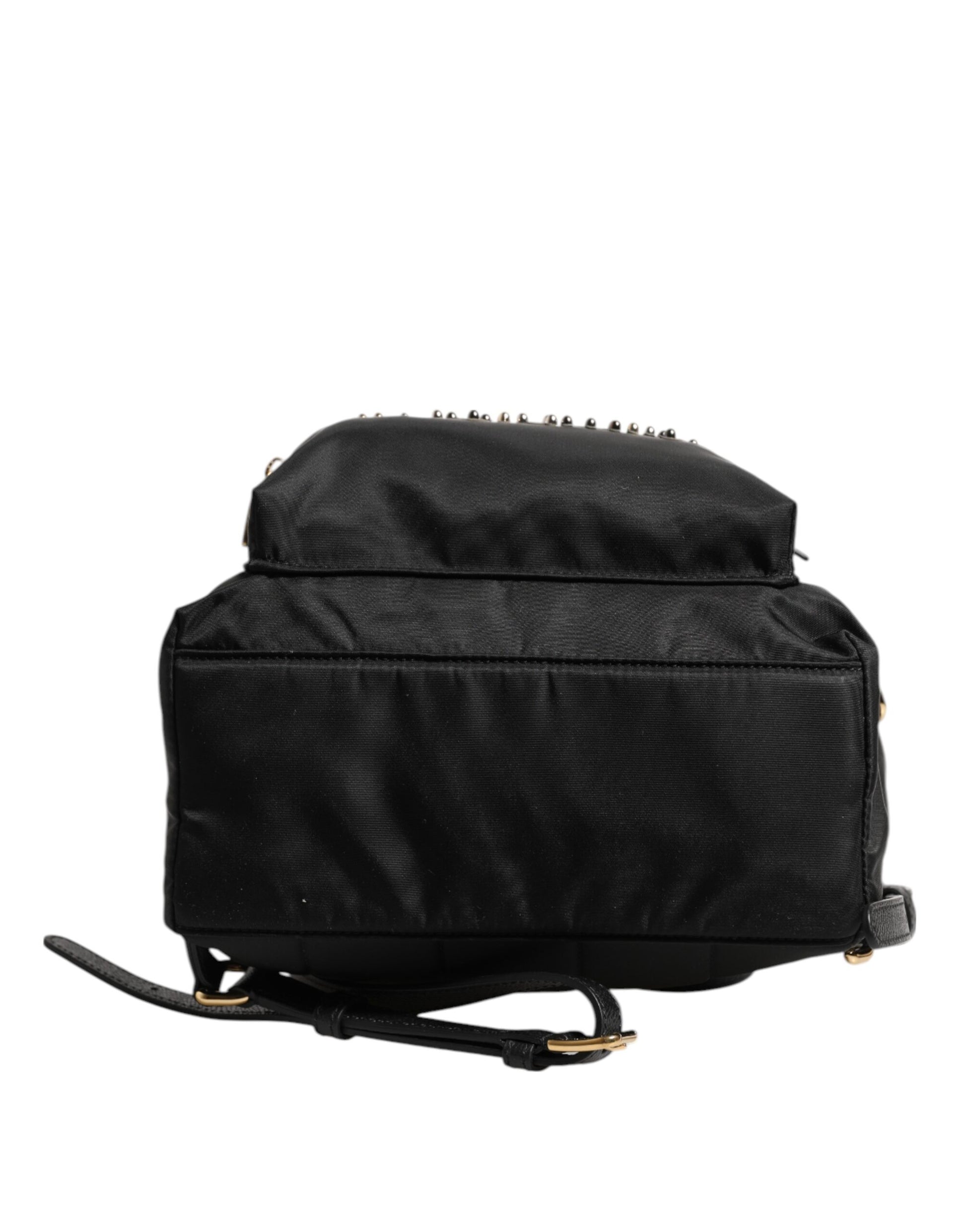 Black Nylon #DGFAMILY VULCANO Embellished Backpack Bag