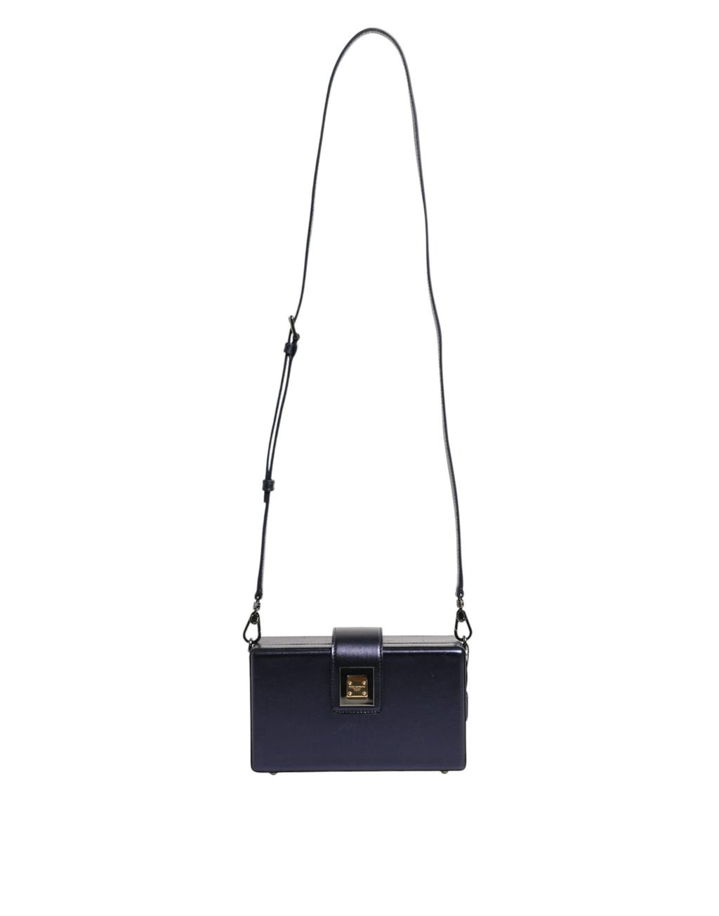 Blue DG BOX Lambskin Leather Crossbody Strap Bag