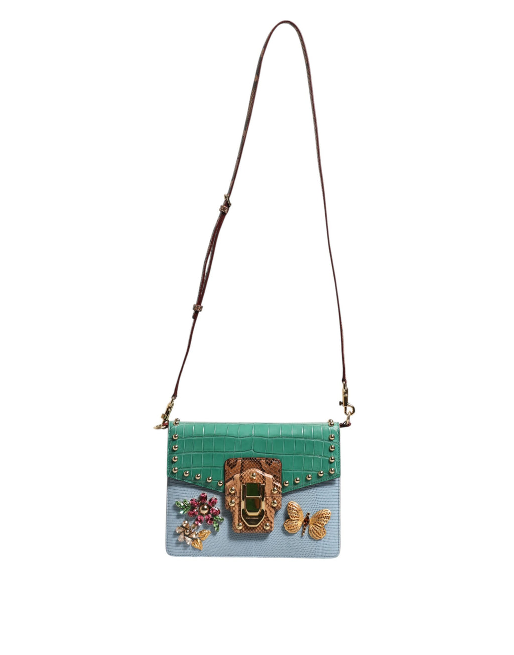 Blue Green LUCIA Embellished Crossbody Bag