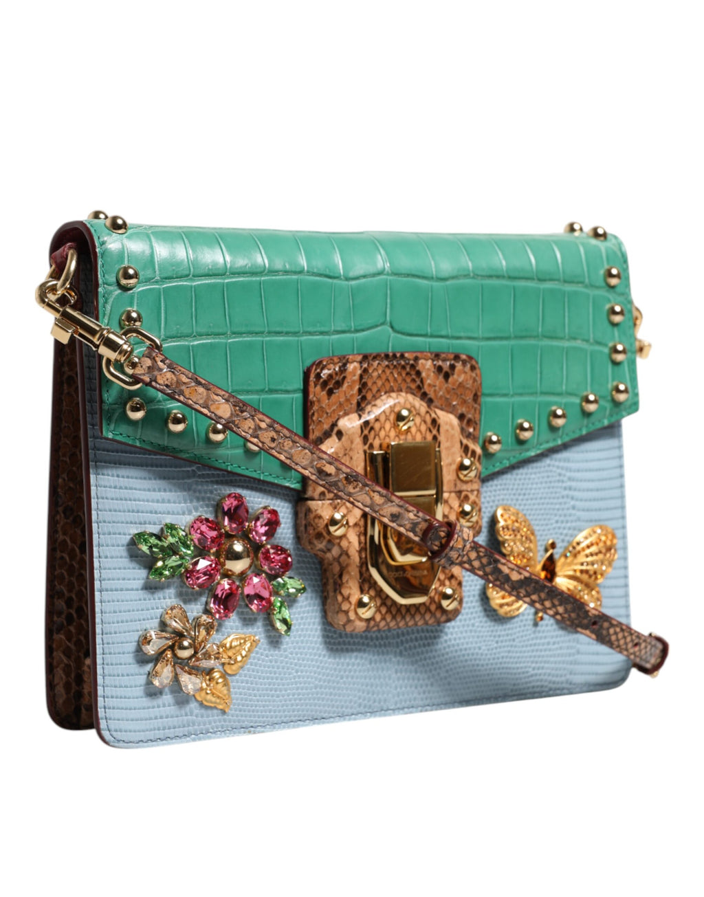 Blue Green LUCIA Embellished Crossbody Bag