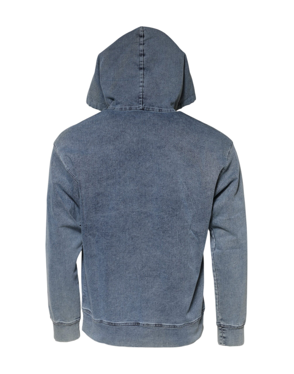 Blue Cotton Blend Hooded Sweatshirt Sweater