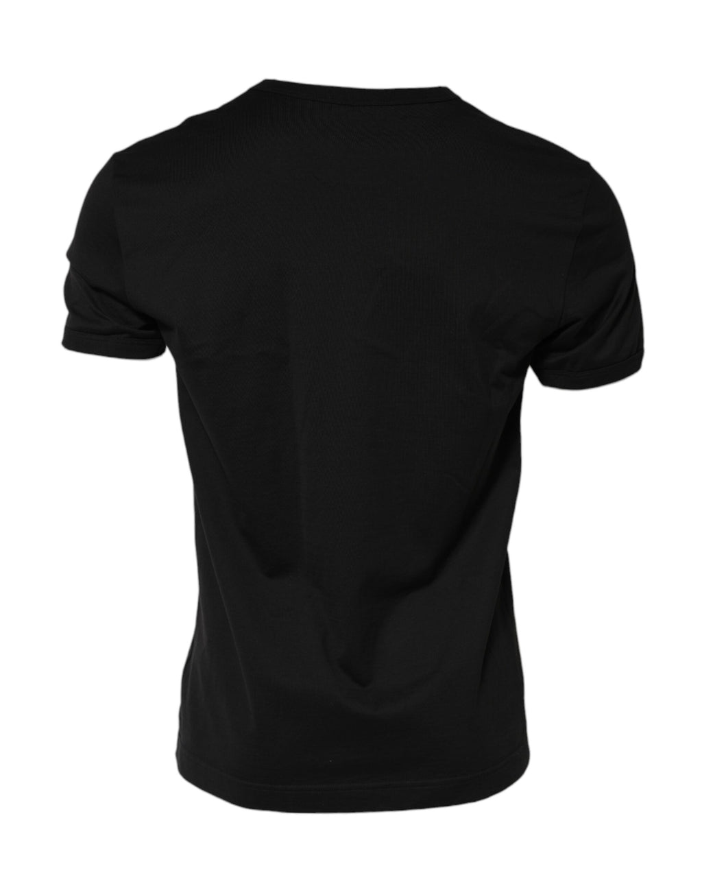 Black Logo Patch Cotton Crew Neck T-shirt