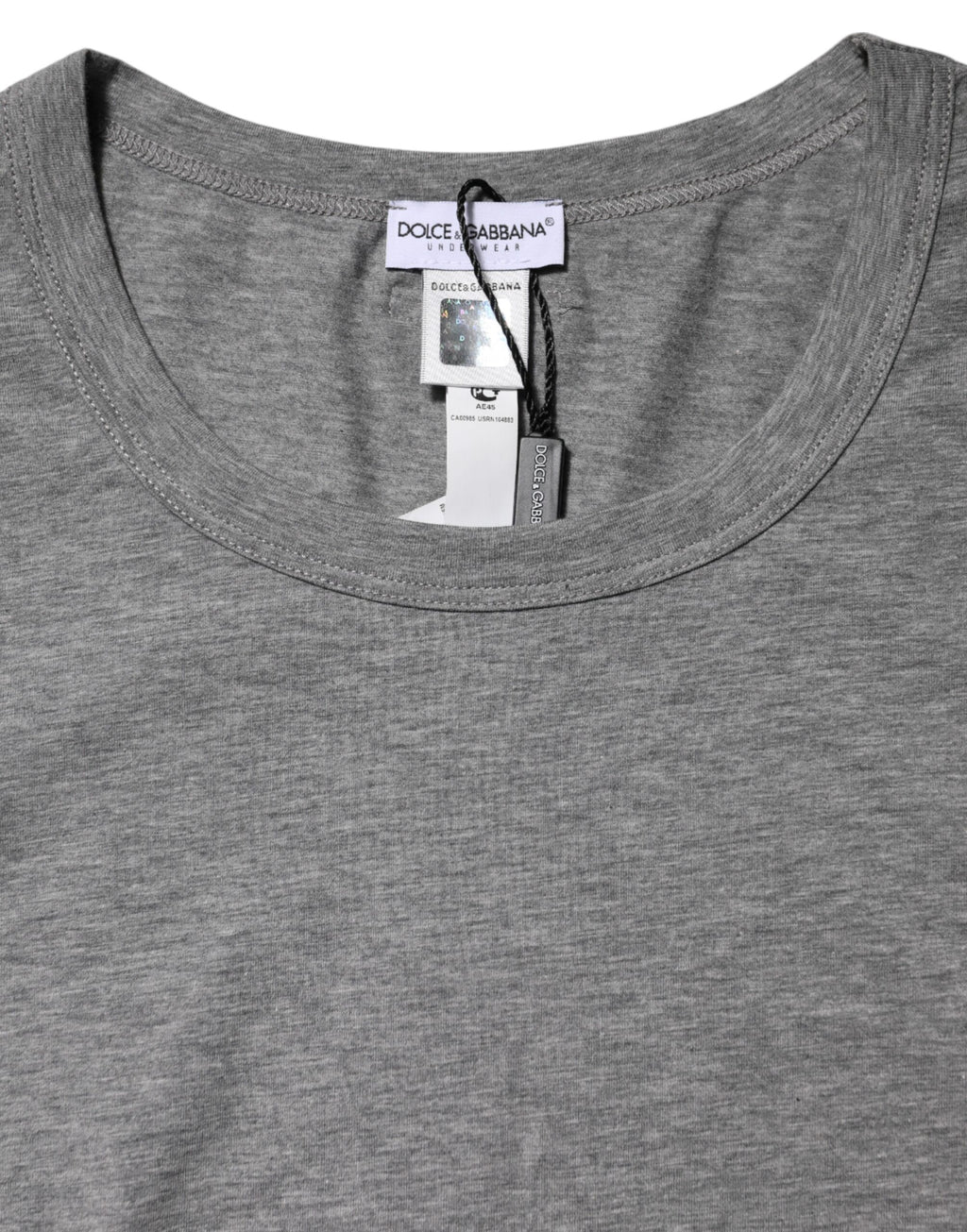 Gray Crew Neck Short Sleeves Underwear T-shirt