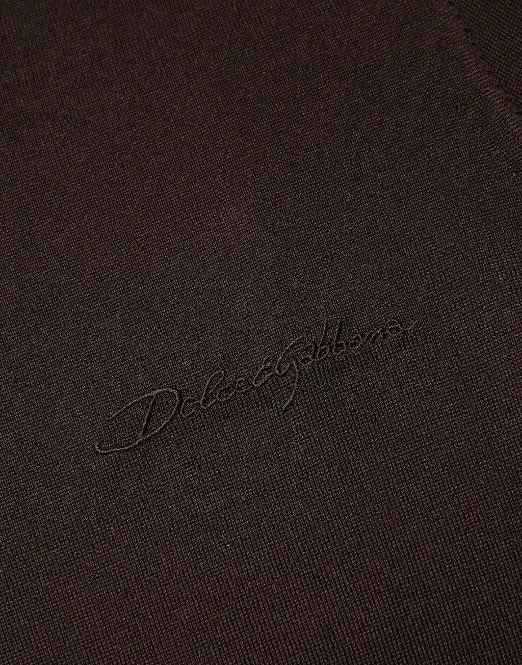 Brown Silk Crew Neck Short Sleeves T-shirt