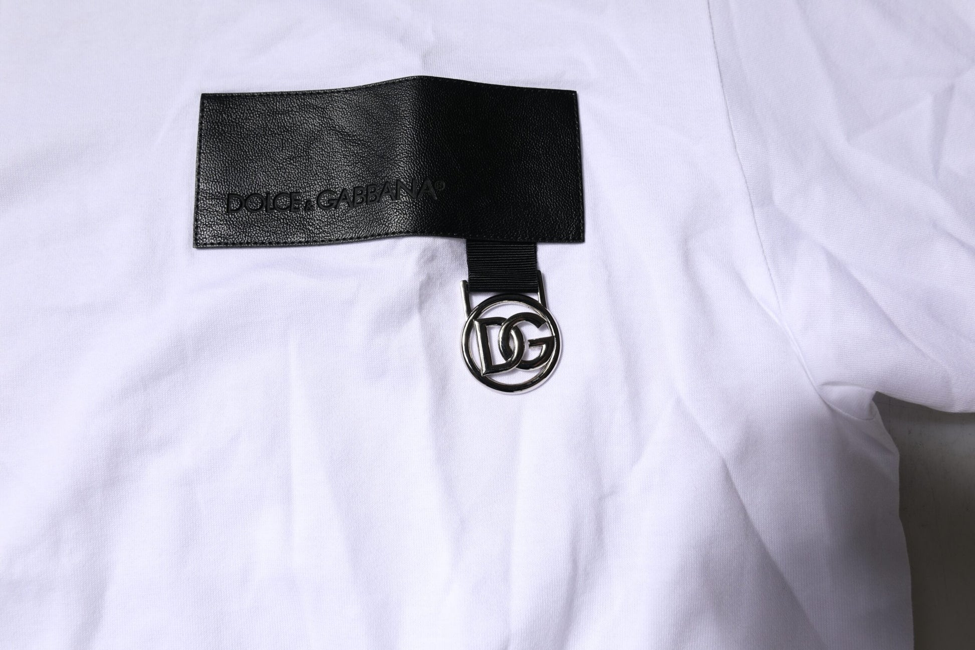 White Logo Crew Neck Short Sleeves T-shirt