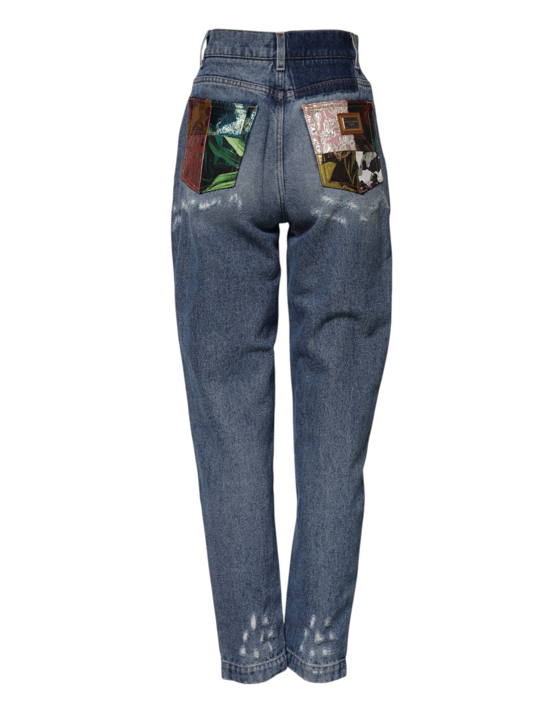 Blue AMBER Tattered High Waist Denim Jeans