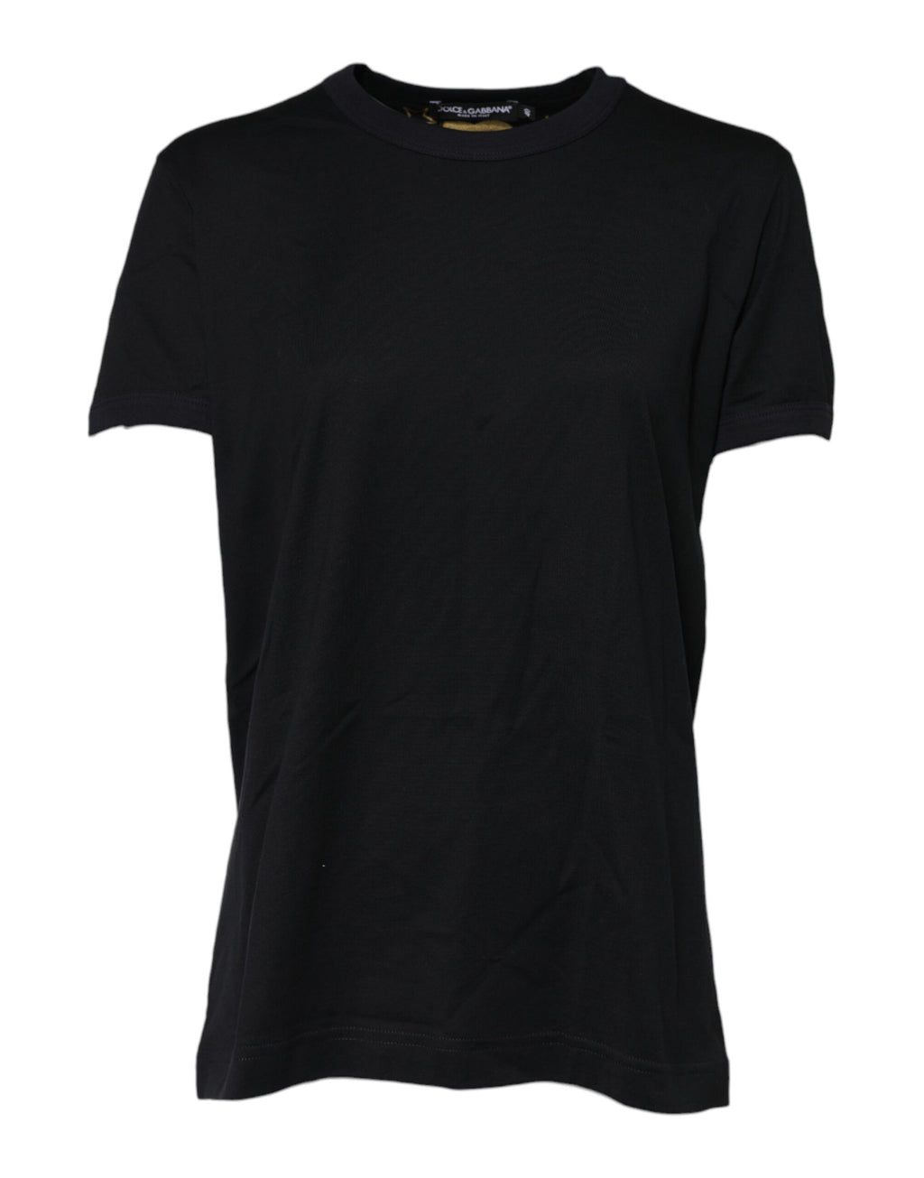 Black Cotton DG Print Short Sleeve Top T-shirt