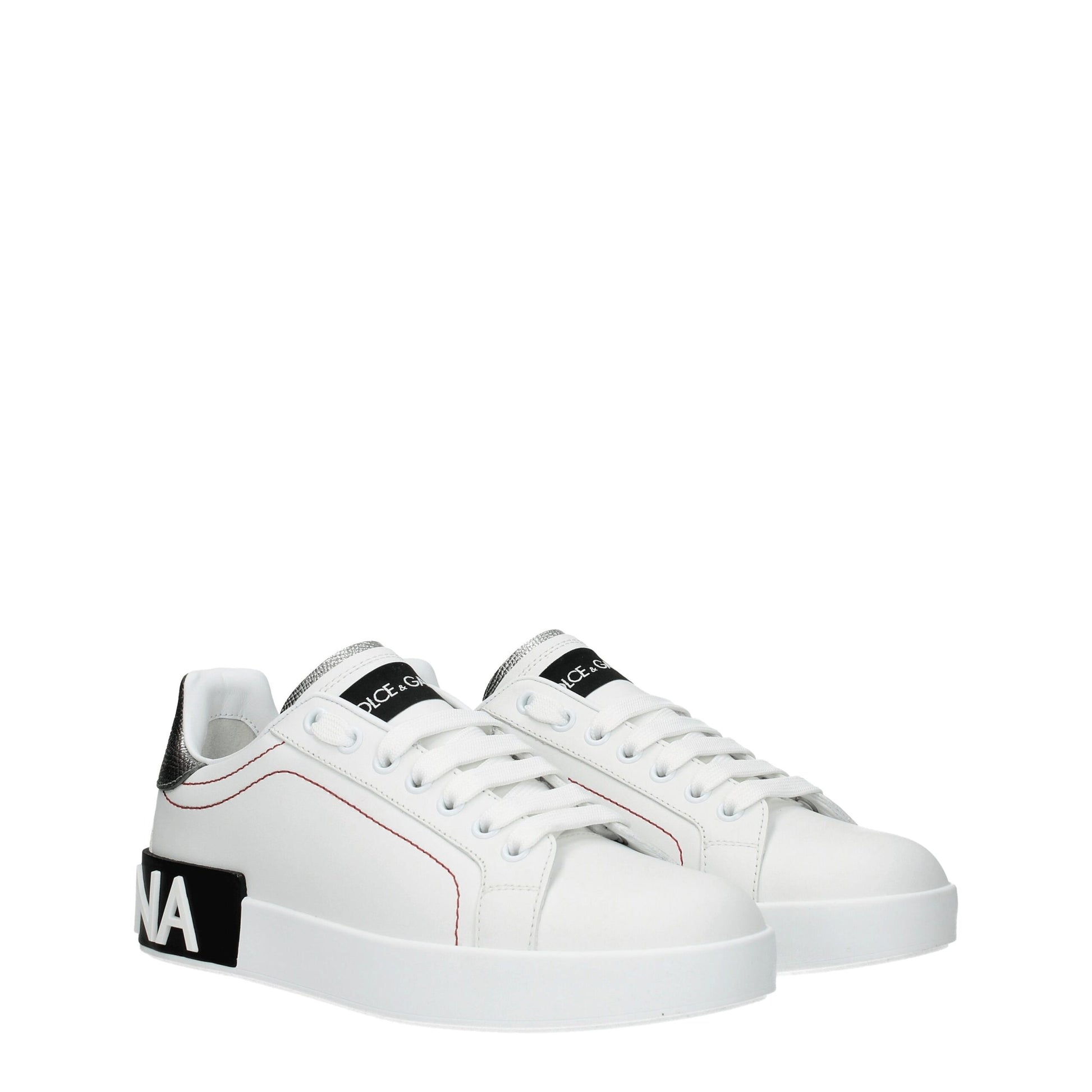 White Leather Low Top Sneakers