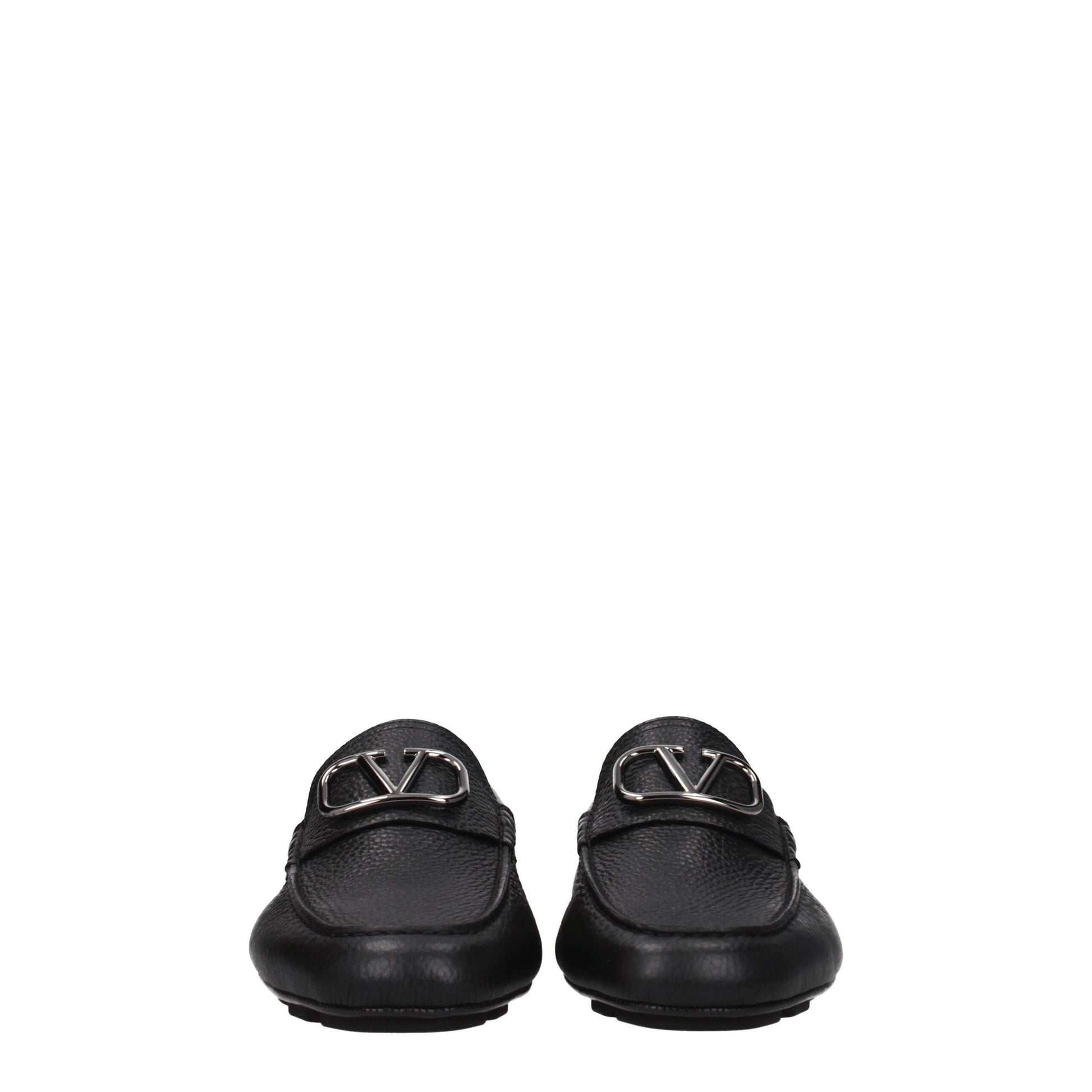 Black Leather Slip-On Loafers