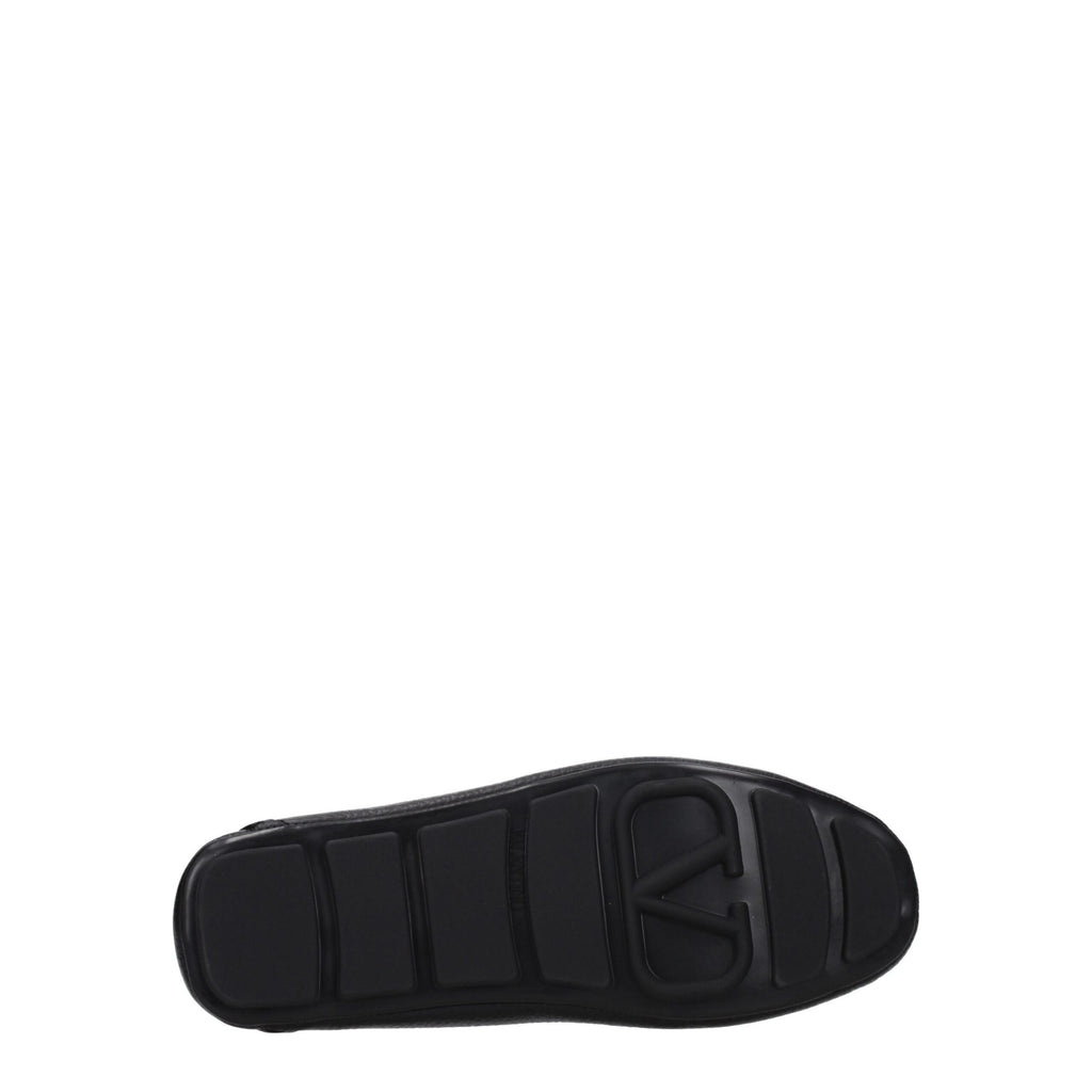 Black Leather Slip-On Loafers