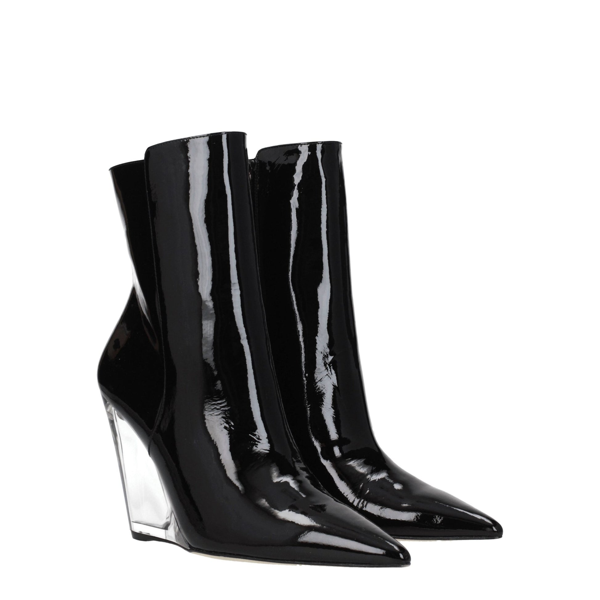 Black Leather Ankle Boots