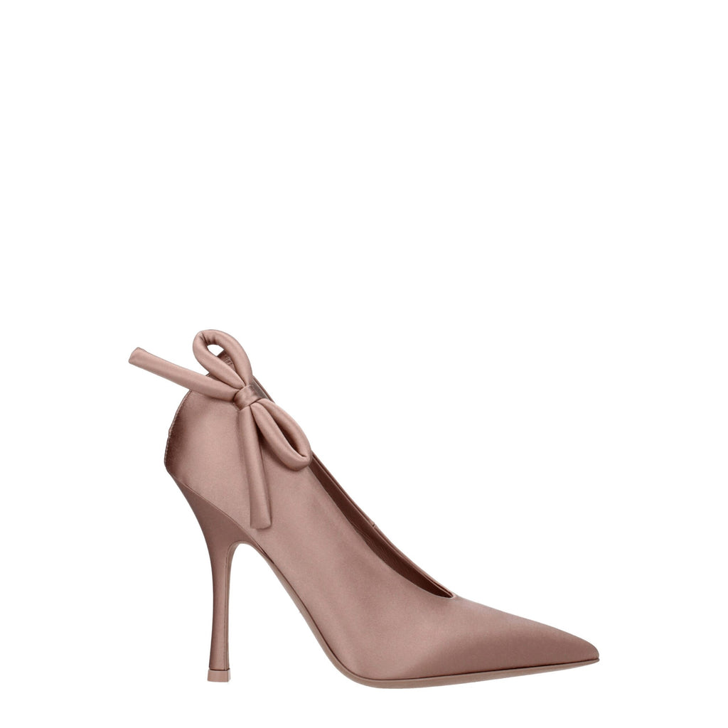 Pink Satin High Heel Pumps