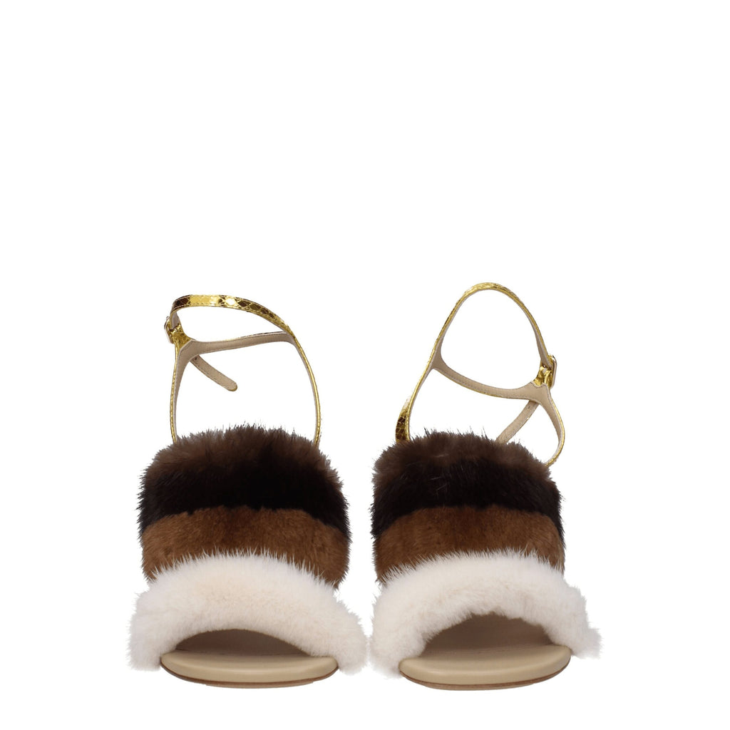 Brown Mink Strap-On Sandals