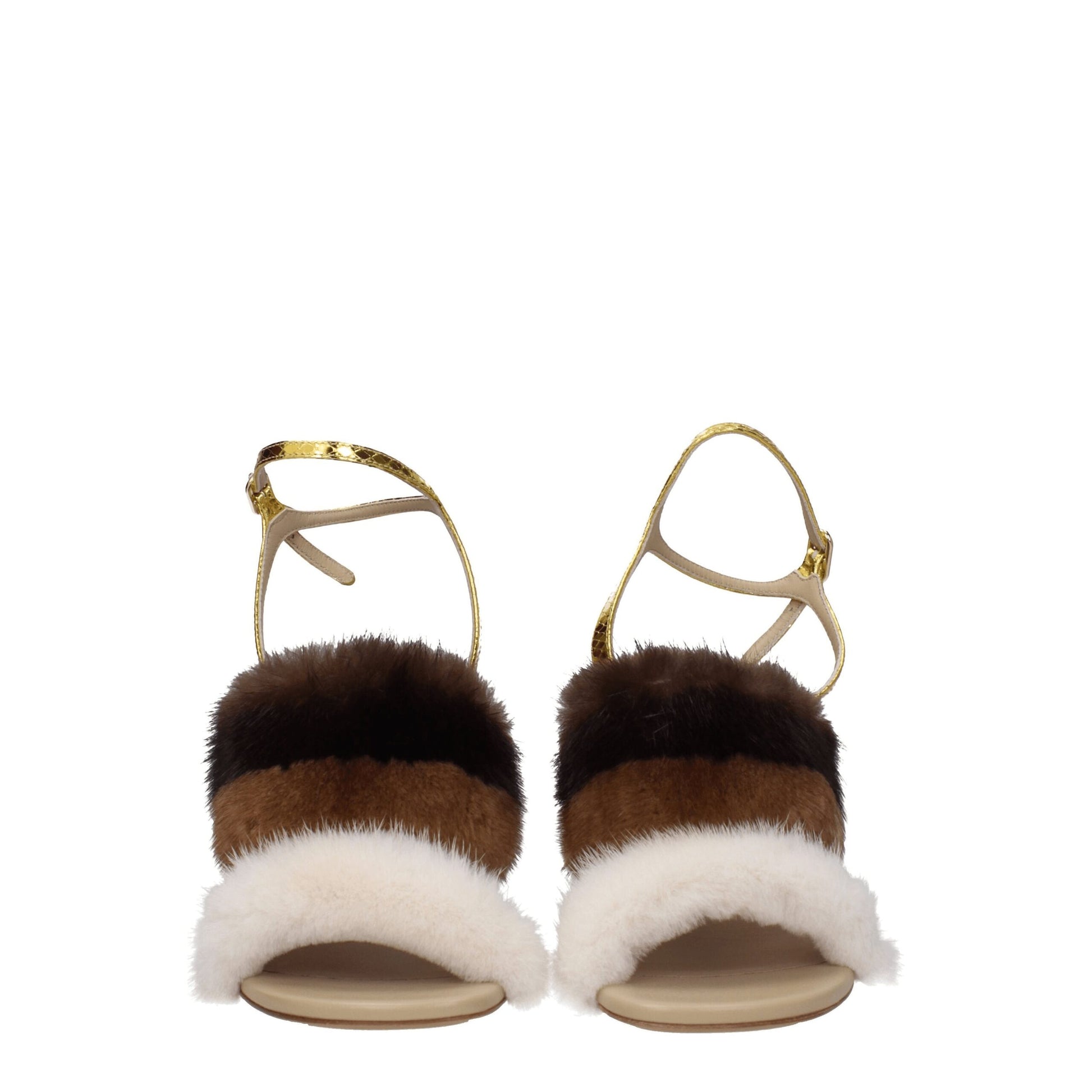 Brown Mink Strap-On Sandals
