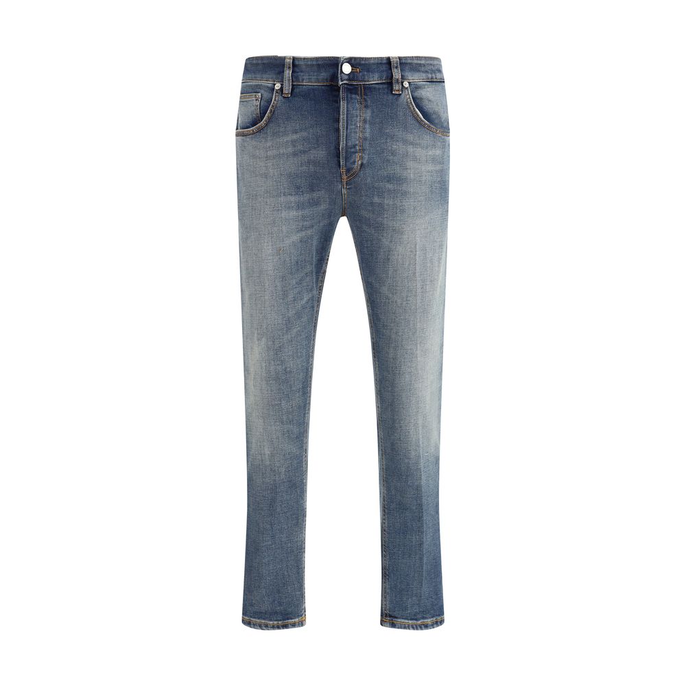 Blue Cotton Slim Fit Jeans