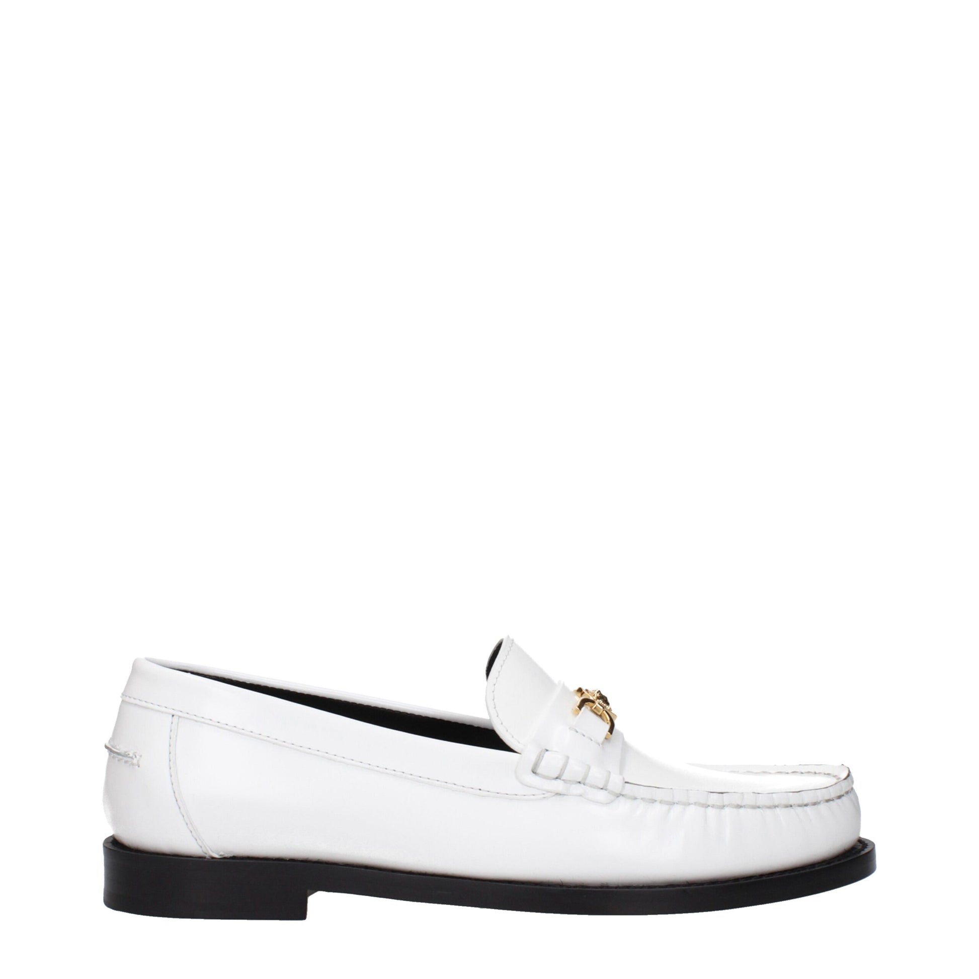 White Leather Slip-On Loafers