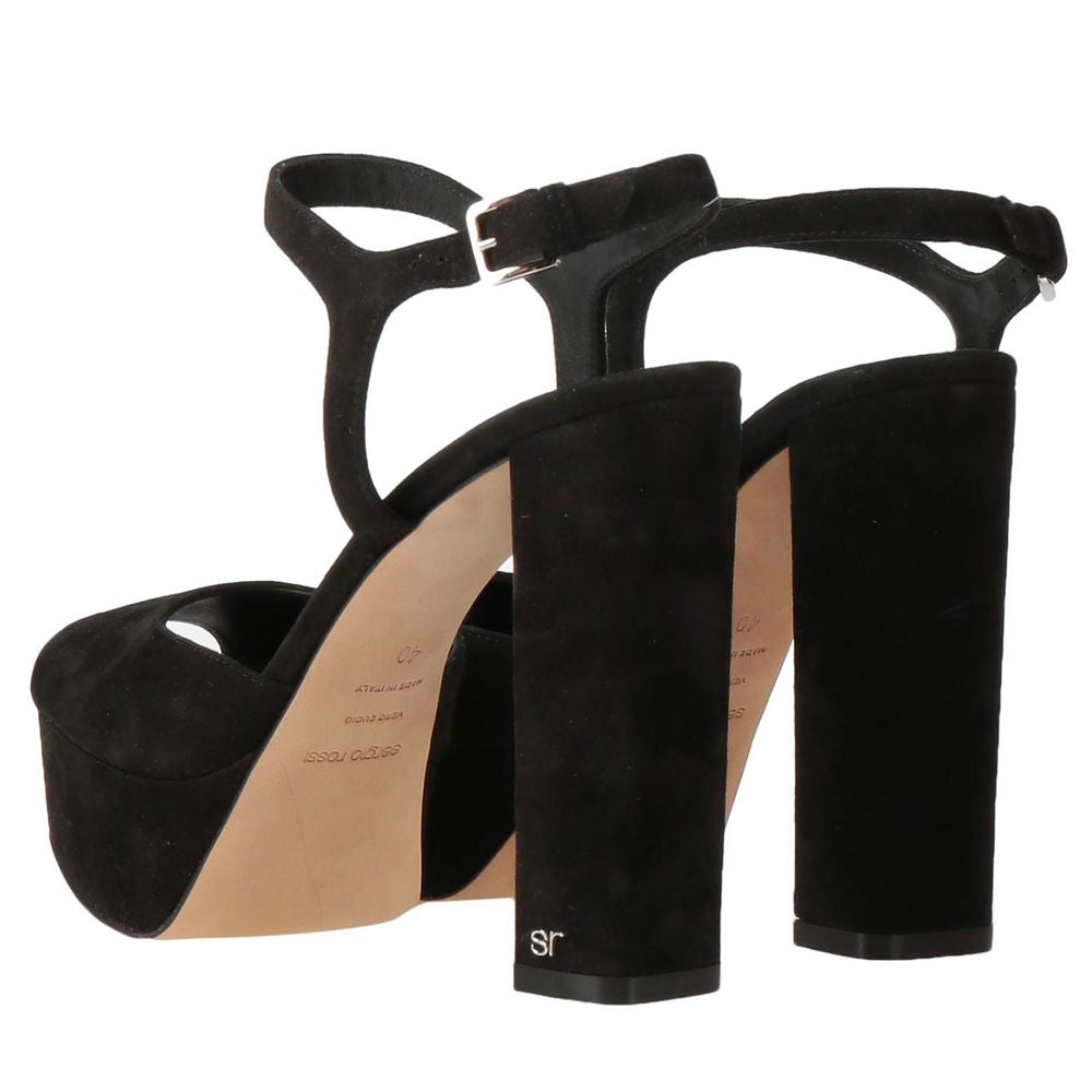 Black Velvet Sandal