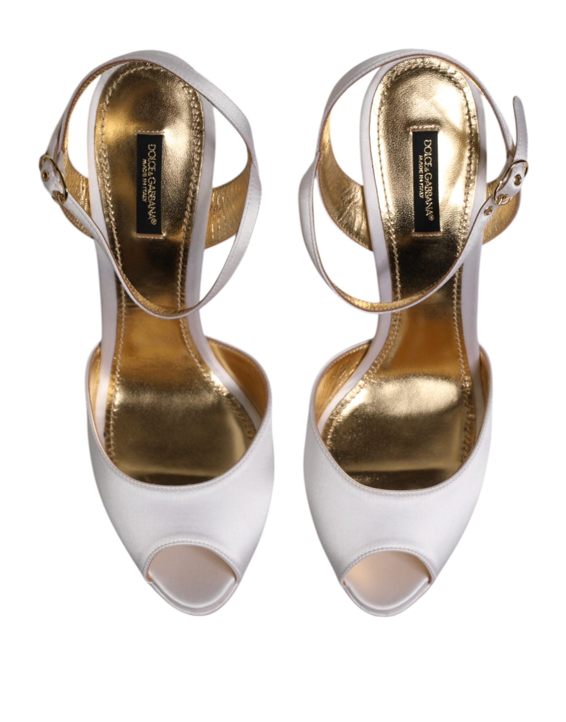 White Satin Platform Heels Sandals Shoes